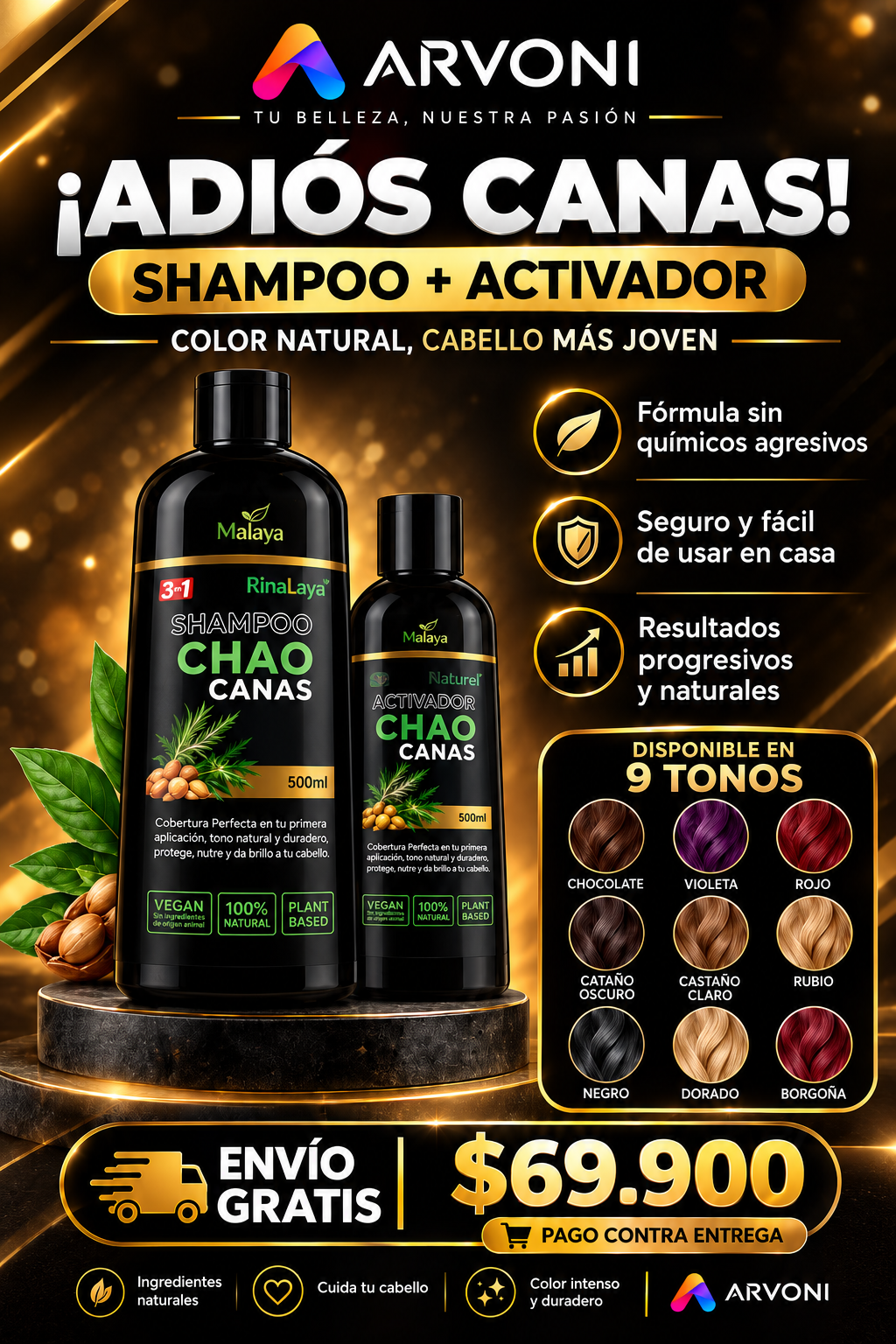 Chao Canas 3 en 1 | Shampoo + Activador Malaya